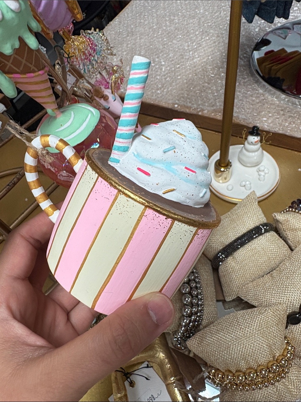 Hot chocolate ornament by Glitterville